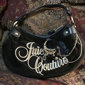 Juicy Couture Vintage Dark Brown Handbag with Over Size Ring Keychain